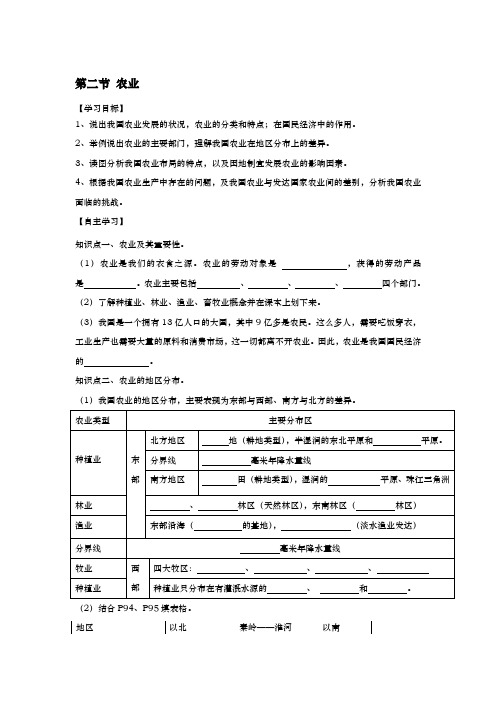 八年级地理上册4.2农业导学案新版新人教版1