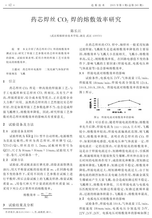 药芯焊丝CO2焊的熔敷效率研究