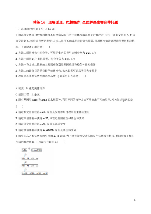 (北京专用)2019版高考生物一轮复习精练14理解原理、把握操作全面解决生物育种问题