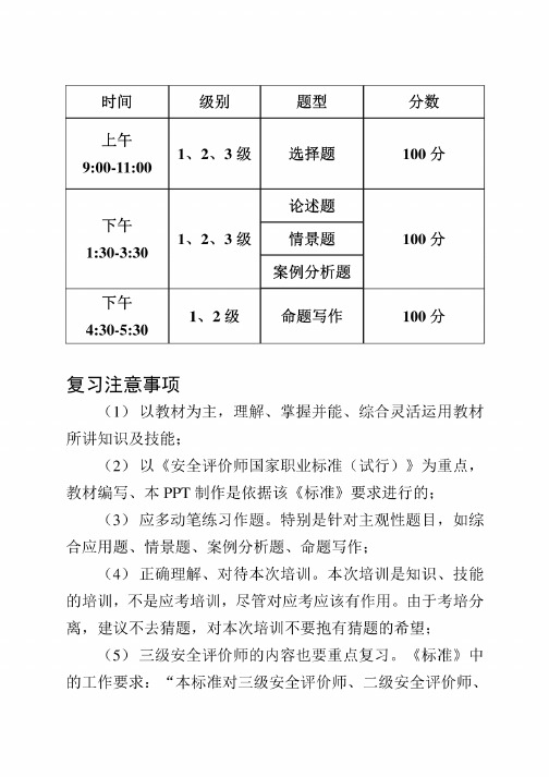 安全评价师（二级）专业能力辅导资料