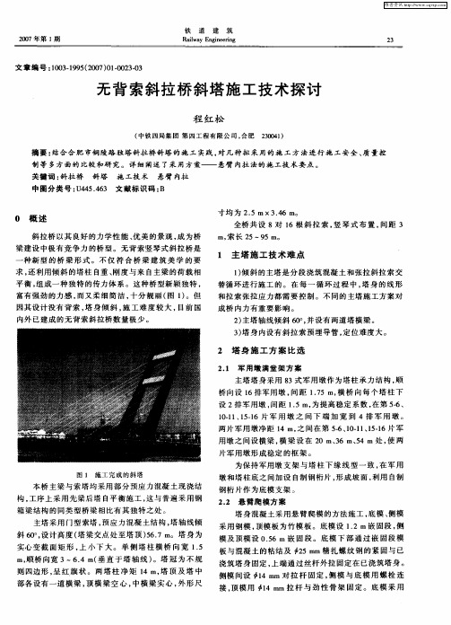 无背索斜拉桥斜塔施工技术探讨