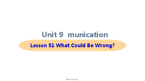 新冀教版九年级全一册英语Lesson 51 What Could Be Wrong课件