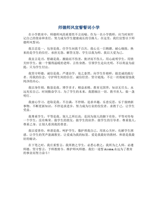 师德师风宣誓誓词小学