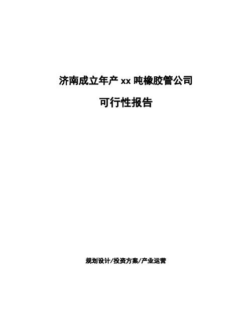 济南成立年产xx吨橡胶管公司可行性报告