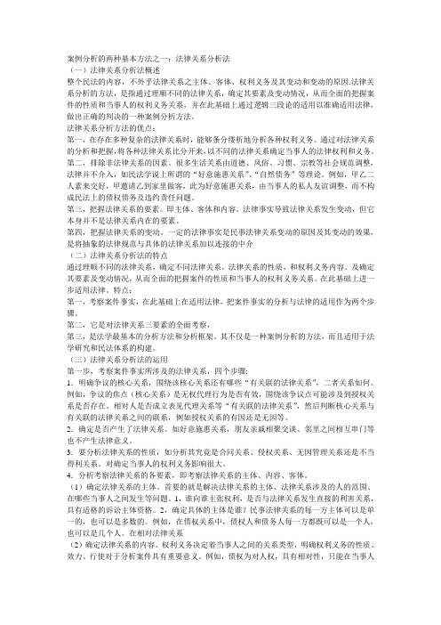 案例分析的两种基本方法之一：法律关系分析法