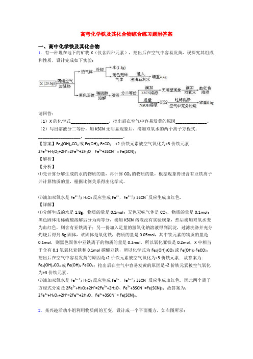 高考化学铁及其化合物综合练习题附答案