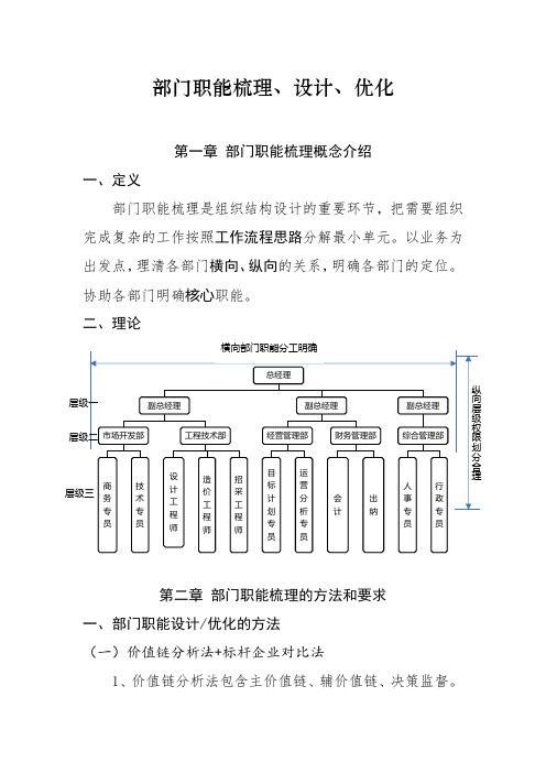 部门职能设计优化(理论+方法+工具)