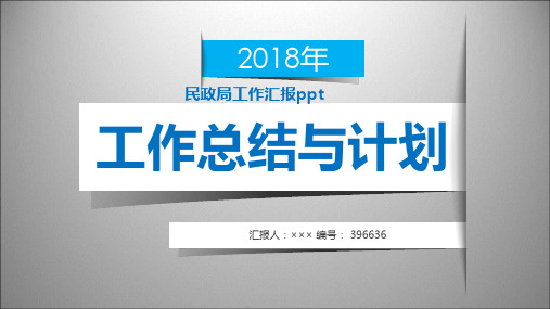 民政局工作汇报ppt范本