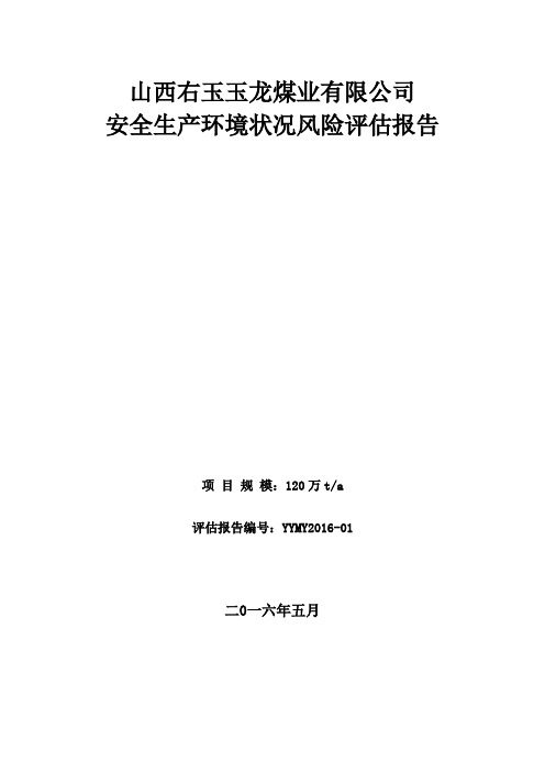 玉龙煤业有限公司安全生产环境状况风险评估报告资料