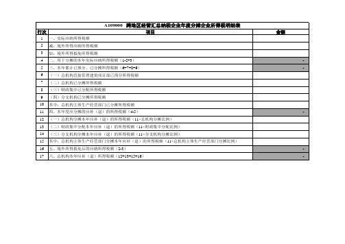 企业所得税汇算清缴申报表excel版(带公式-自动计算)