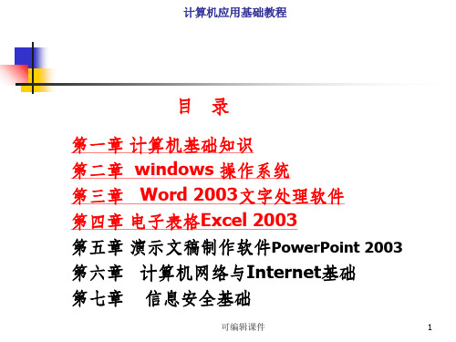 计算机应用基础教程PPTppt课件