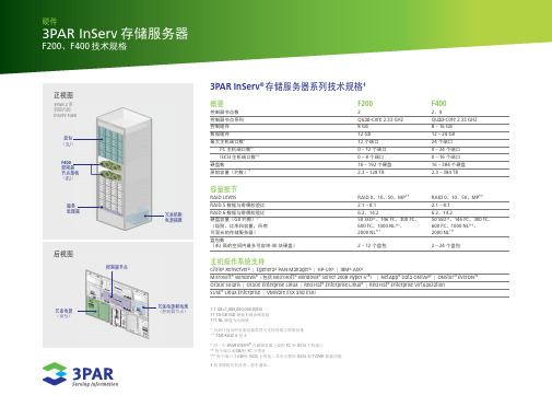 3PAR INSERV存储服务器-F200,F400技术规格