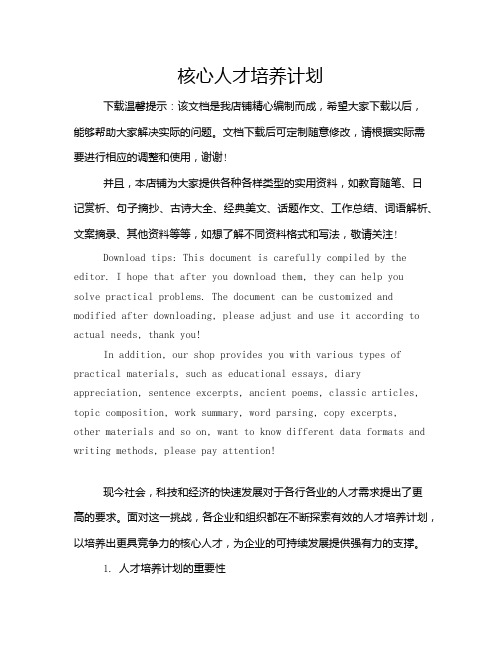 核心人才培养计划