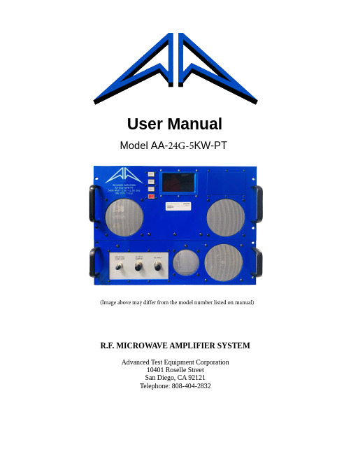AA-24G-5KW-PT R.F.微波放大器系统用户手册说明书