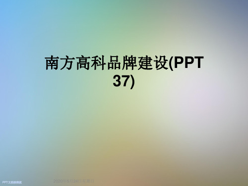 南方高科品牌建设(PPT 37)