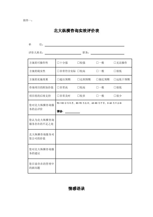 北大纵横咨询实效评价表.doc