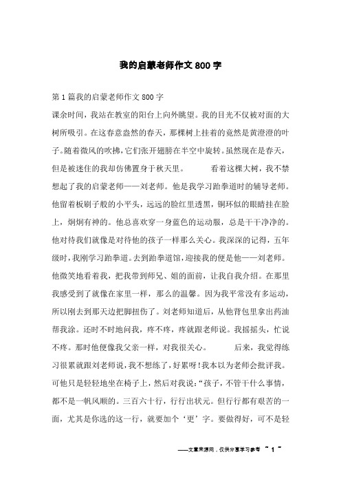 我的启蒙老师作文800字