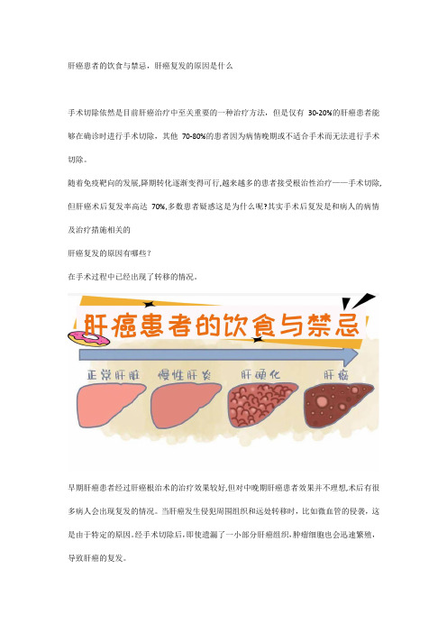 肝癌患者的饮食与禁忌,肝癌复发的原因是什么