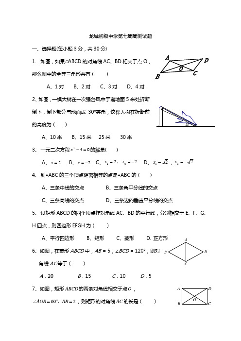 第七周周测试题