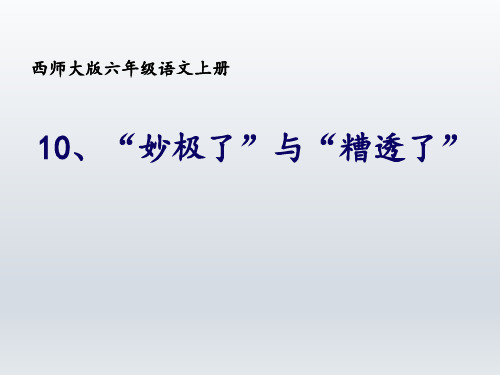 六年级上册语文课件-3.10 “妙极了”与“糟透了”｜西师大版 (共20张PPT) (1)