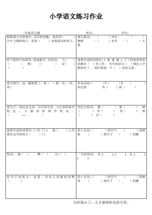 小学二年级语文精题选做VII (18)