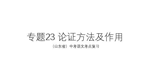 山东省中考语文考点议论文论证方法及作用课件