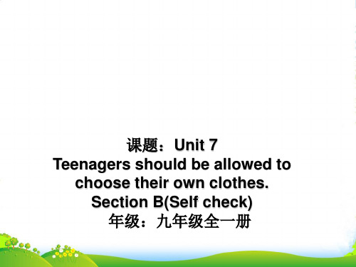 人教英语九年级上册Unit7 Section B(Self check) (共39张PPT)