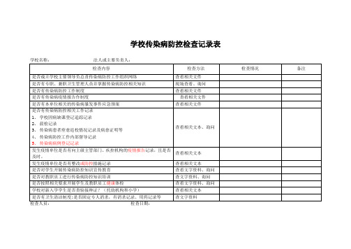 学校传染病防控检查记录表