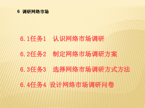 第六章 调研网络市场 《网络营销与策划》ppt课件