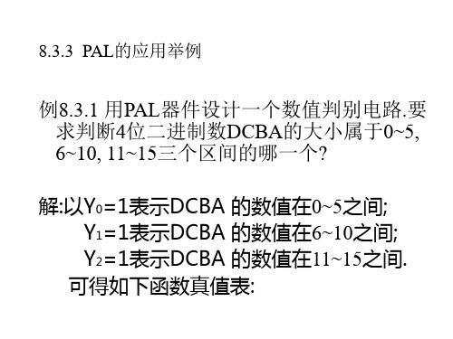 数电 第八章--PAL应用举例