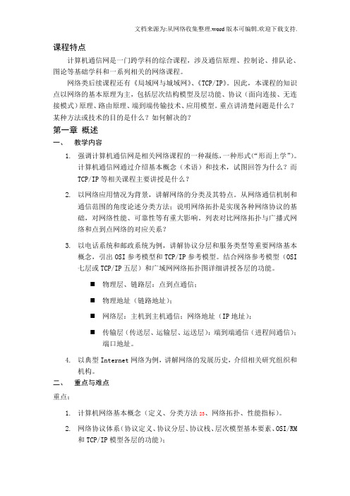 复习重点计算机通信网