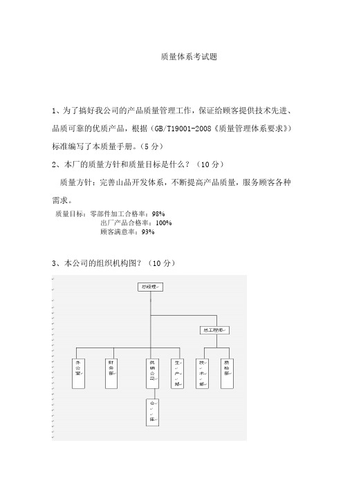 质量体系测试题答案