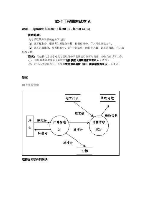 软件工程模拟题1带答案