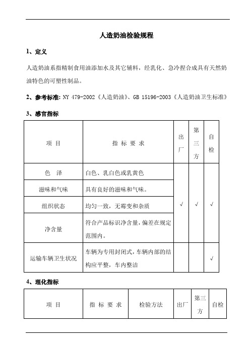 人造奶油检验规程