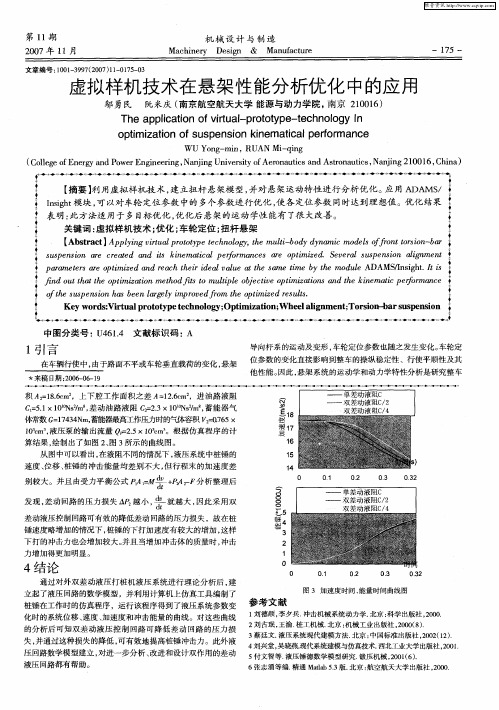 虚拟样机技术在悬架性能分析优化中的应用