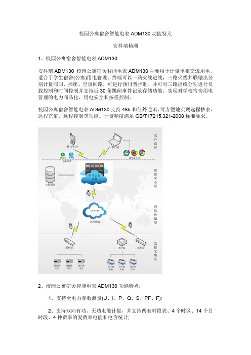 校园公寓宿舍智能电表ADM130功能特点