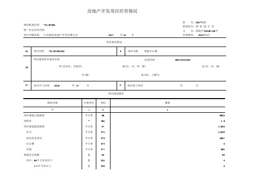 房地产开发项目经营情况