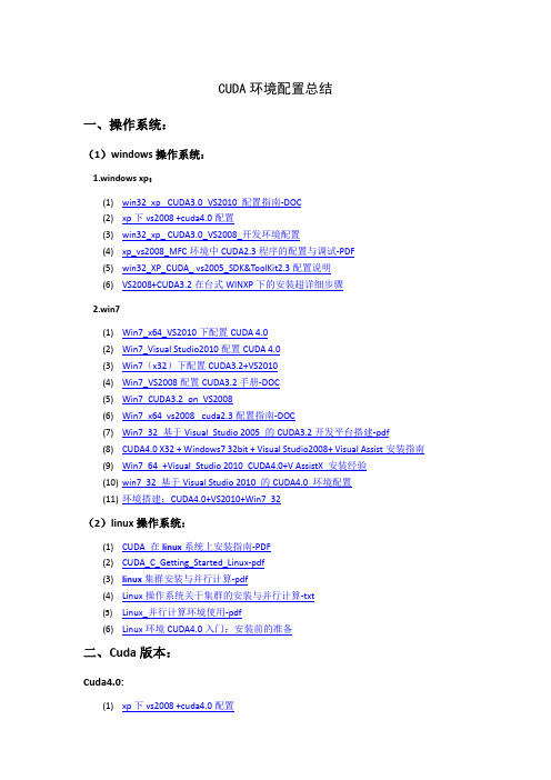 CUDA环境配置总结