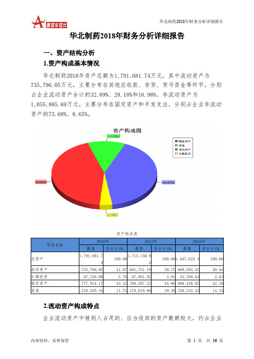 华北制药2018年财务分析详细报告-智泽华