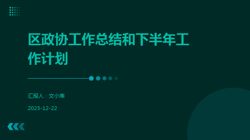 区政协工作总结和下半年工作计划