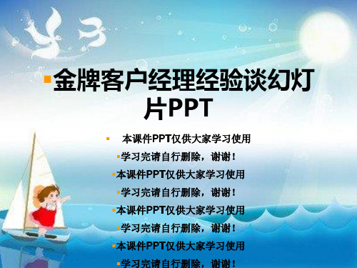 金牌客户经理经验谈幻灯片PPT