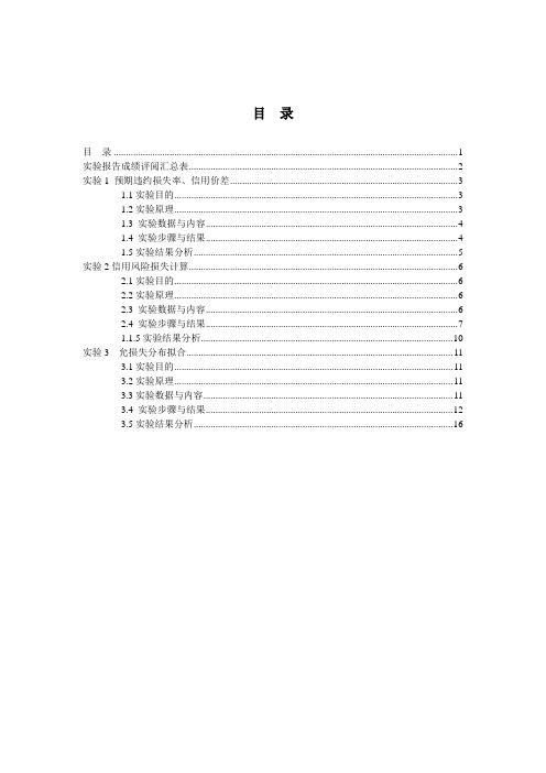 预期违约损失率、信用风险计算