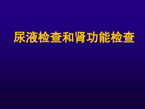 诊断学  肾功能和尿液检查