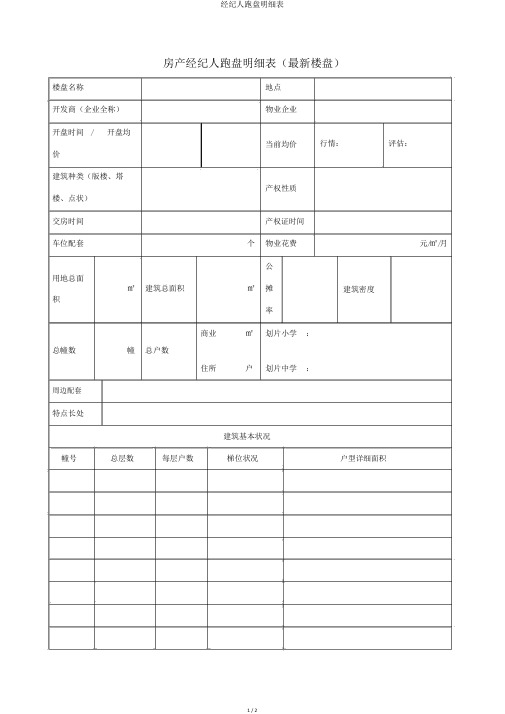 经纪人跑盘明细表