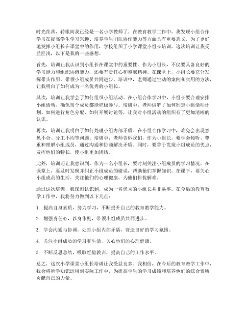 小学课堂小组长培训感想