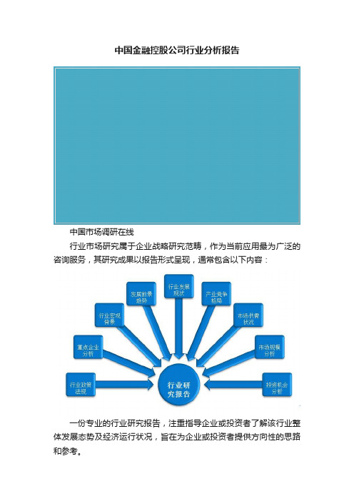 中国金融控股公司行业分析报告