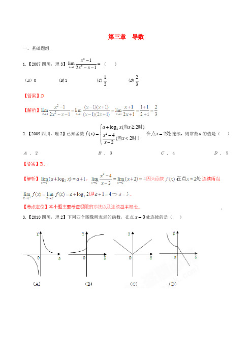 【备战2016】(四川版)高考数学分项汇编 专题3 导数(含解析)理