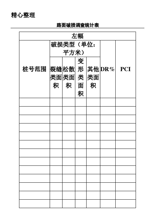 公路外业调查表格模板格