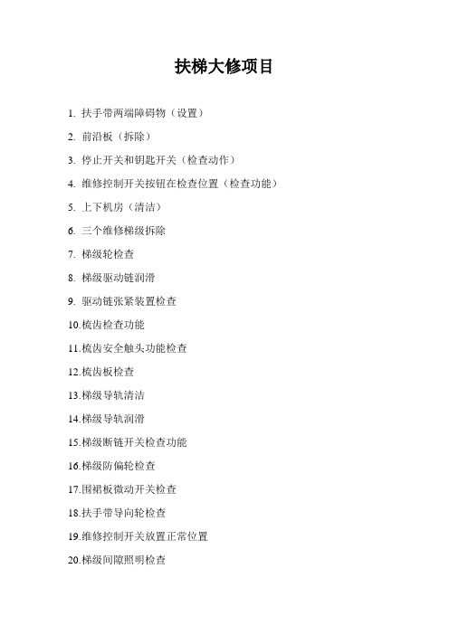 扶梯大修项目