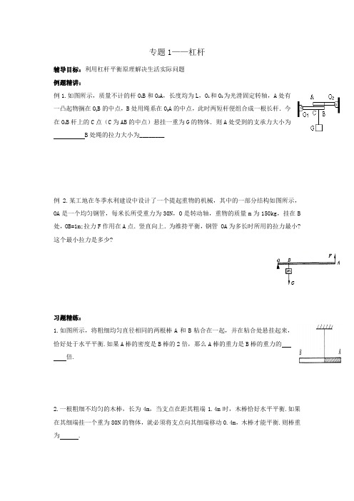 初中物理竞赛专题--杠杆